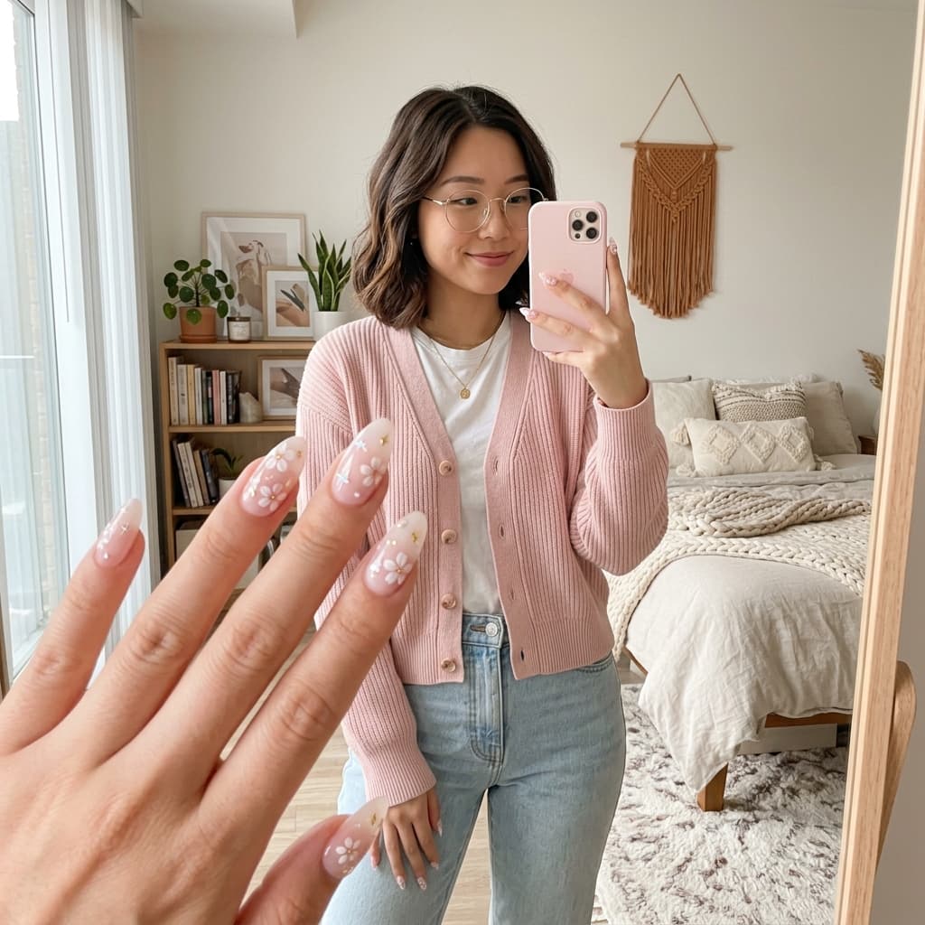 The founder's own hands wearing a set she made